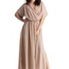 Дневна рокля 5902194372732 - Ленитиф - Полиестер/Еластан - Бежова - Lenitif