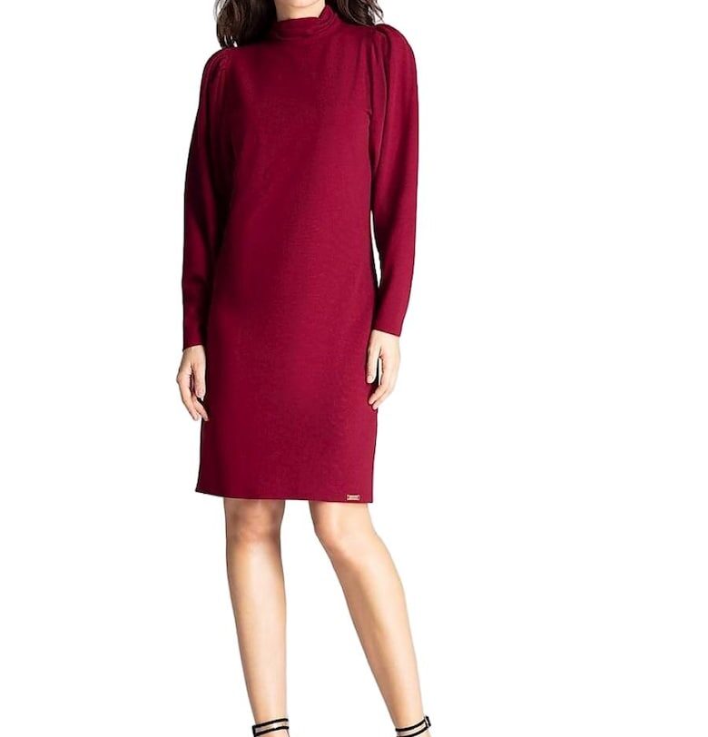 Дневна рокля 690 - Ленитиф - Полиестер/Еластан - Червена Lenitif