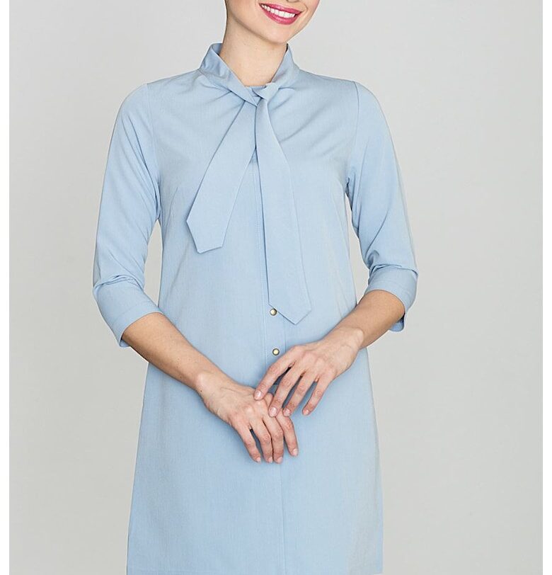 Дневна рокля -  Полиестер/Вискоза - Син Lenitif