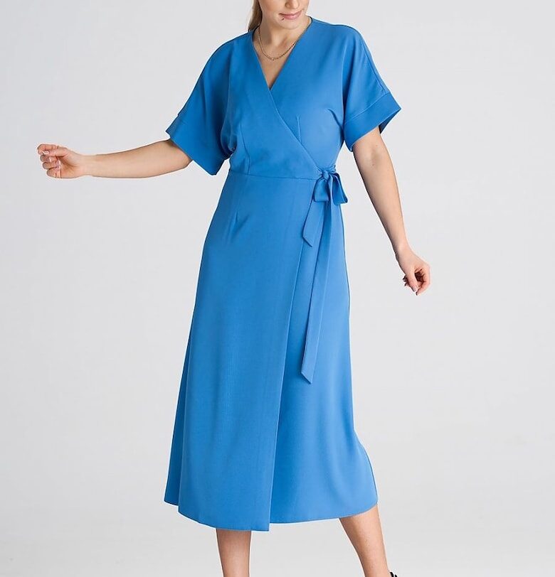 Дневна рокля  ежедневна - синя - полиестер - удобна материя Figl