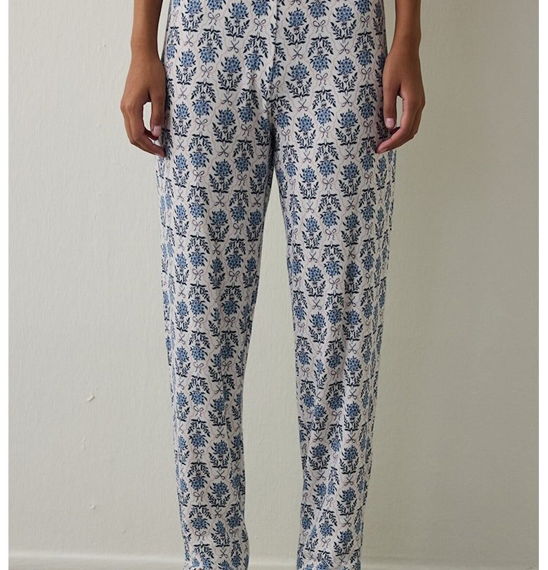 Долна пижама с принт - Бял/Син Penti