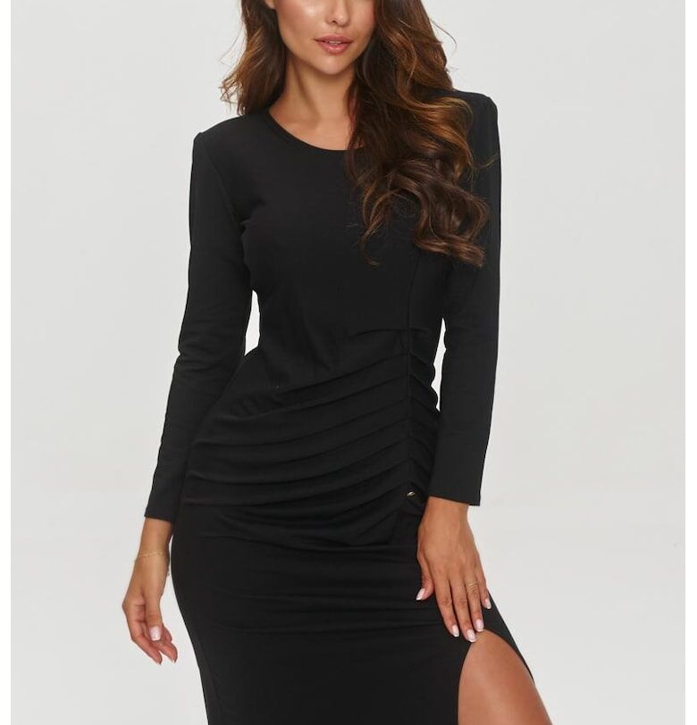 Драпирана вталена рокля Makadamia