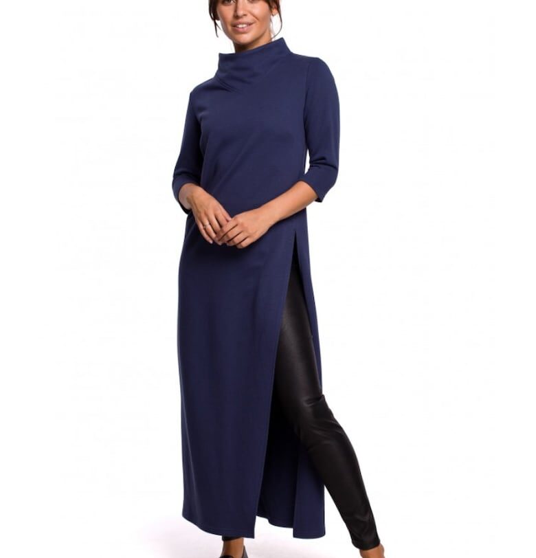 Дълга блуза - памук - тъмносиньо - OEM