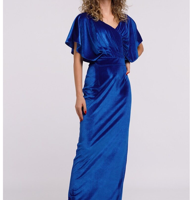 Дълга кадифена шпиц рокля CAMISSI