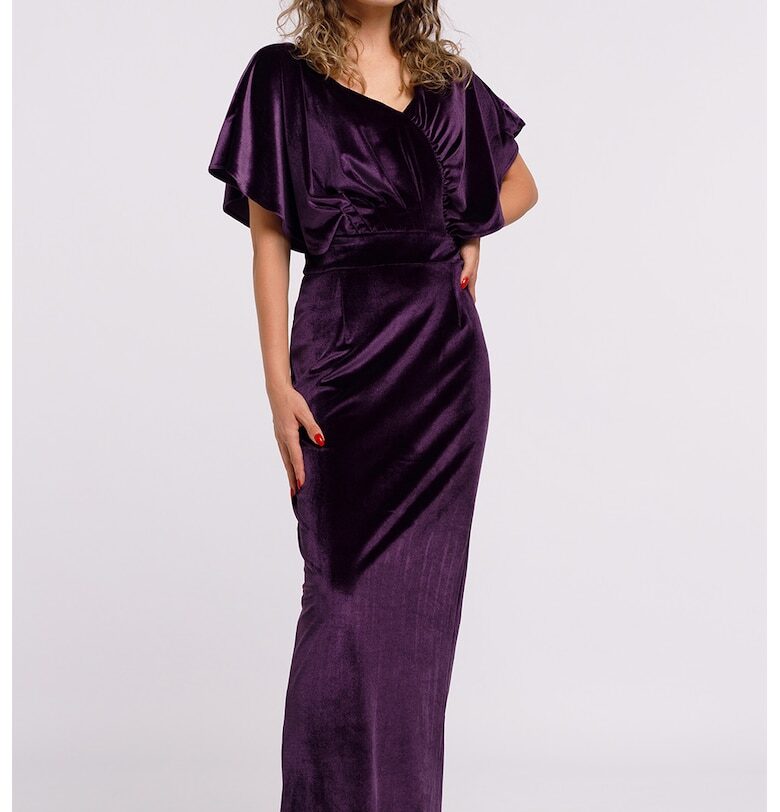 Дълга кадифена шпиц рокля CAMISSI