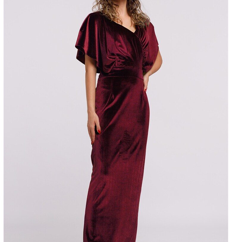 Дълга кадифена шпиц рокля CAMISSI