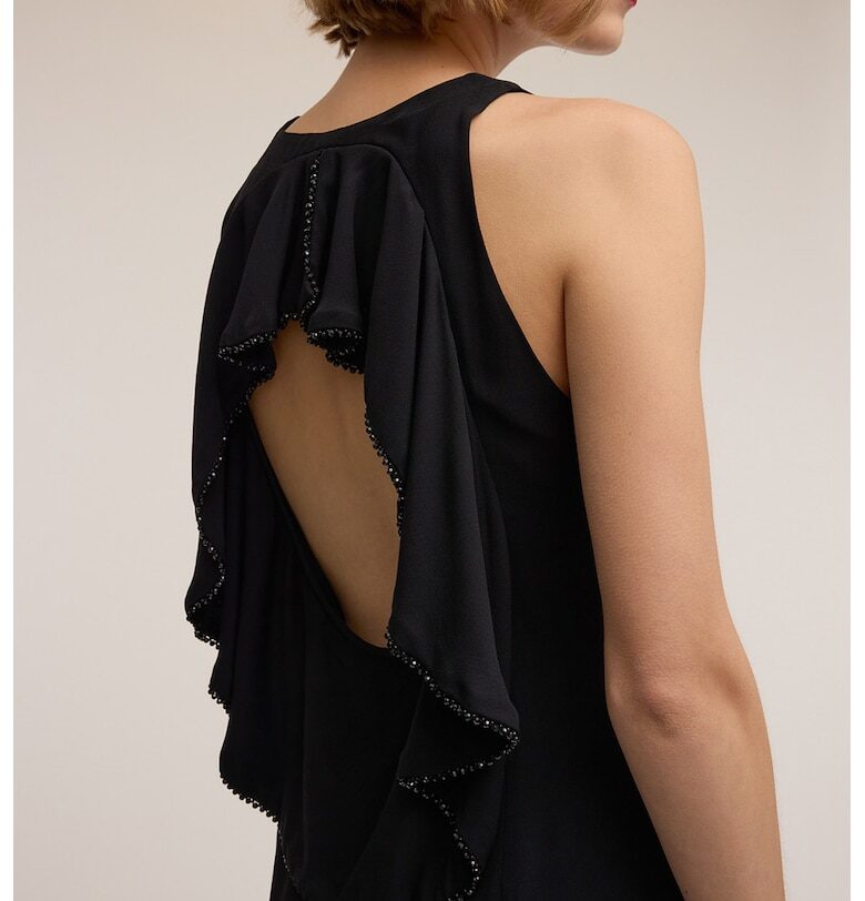 Дълга рокля без ръкави с отвор на гърба Motivi