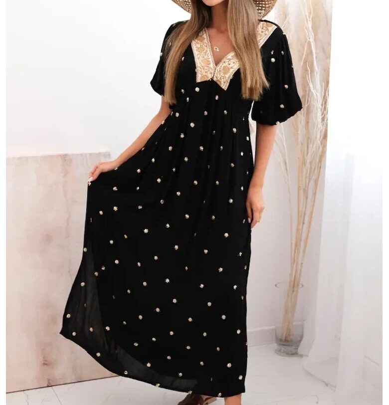 Дълга рокля с бродерия Kesi