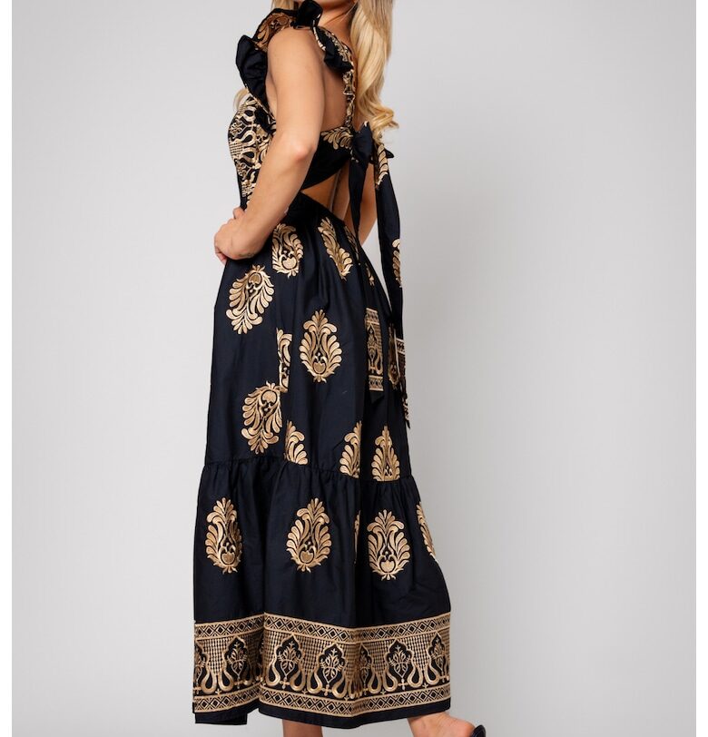 Дълга рокля с гол гръб Black 12739 uFIT