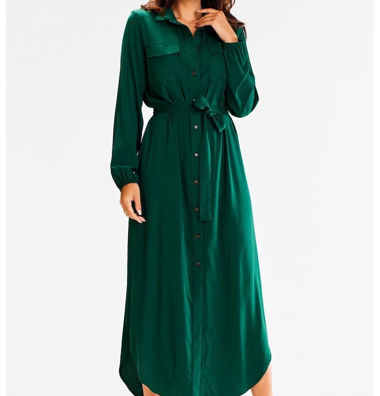 Дълга рокля с дълъг ръкав - Casual A601 awama