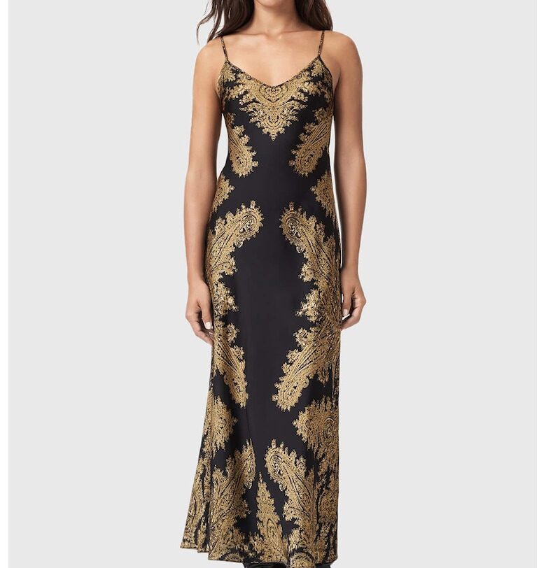 Дълга рокля с шпиц AllSaints