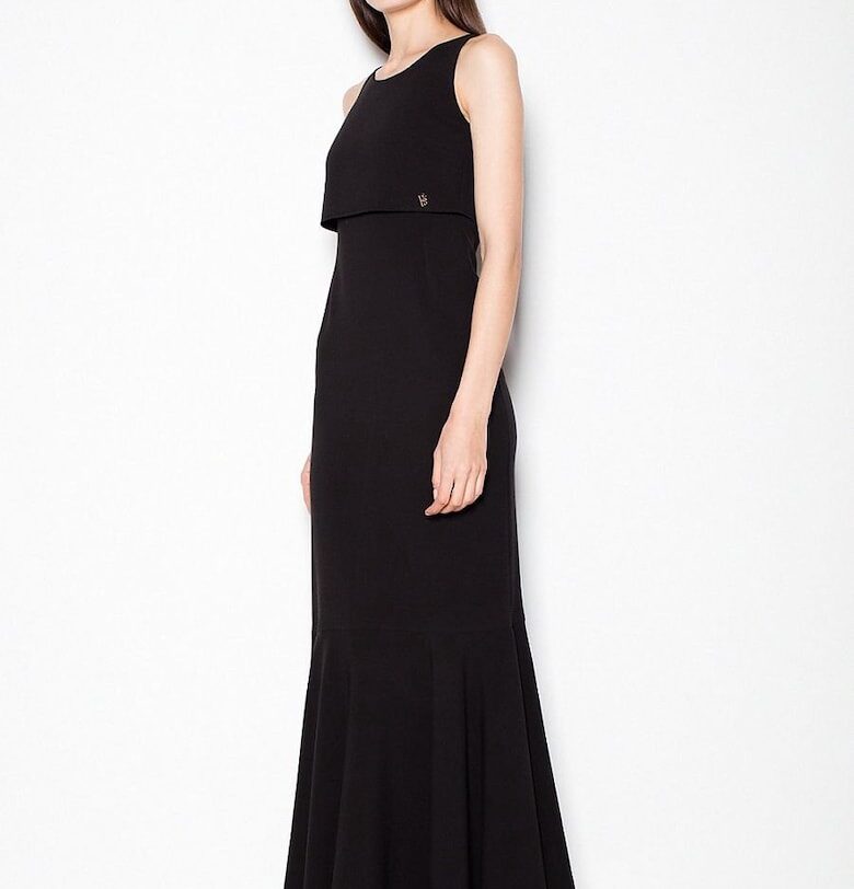 Дълга рокля  черна - еластан - полиестер - вискоза Venaton