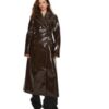Дълго дамско яке полиуретан - кафяво - Birgitte Herskind