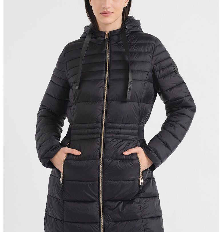 Дълго зимно яке Beya с джобове с цип - Черен Geographical Norway