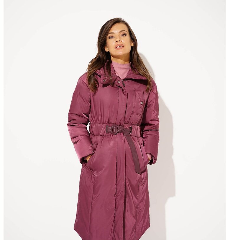 Дълго зимно яке Mayra с качулка - Бордо Hermosa