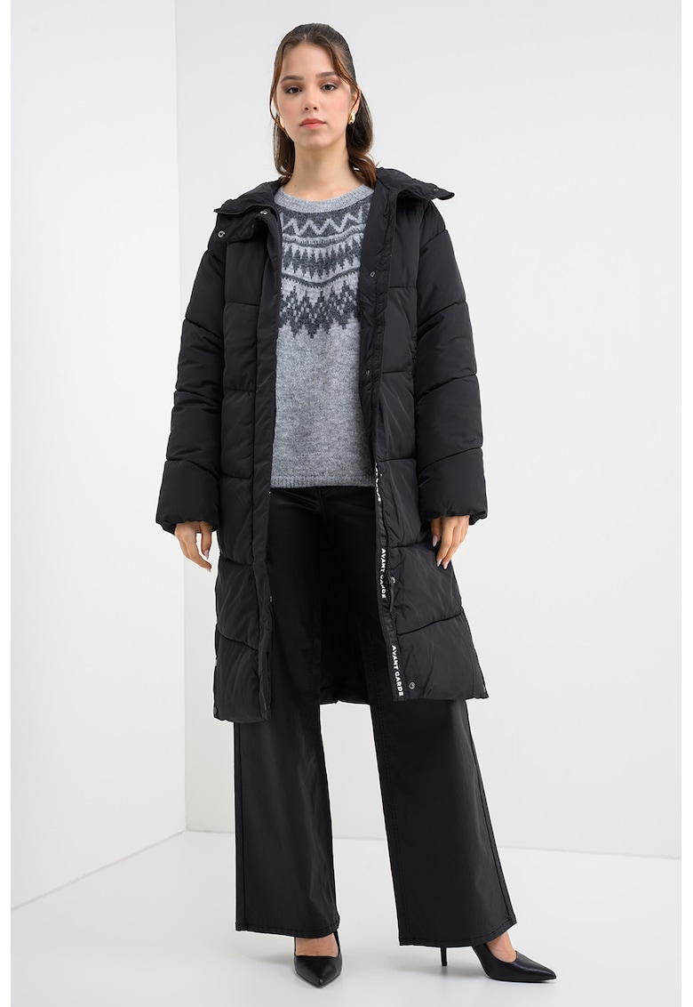 Дълго зимно яке - Черен Only