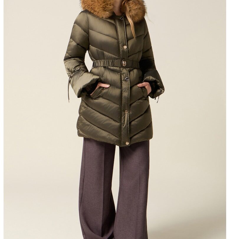 Дълго зимно яке с вата - Маслинено зелено Oltre