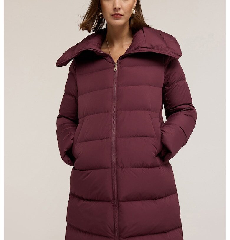 Дълго зимно яке с висока яка - Тъмновиолетов Motivi