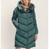 Дълго зимно яке с качулка - Аква зелено GreenPoint