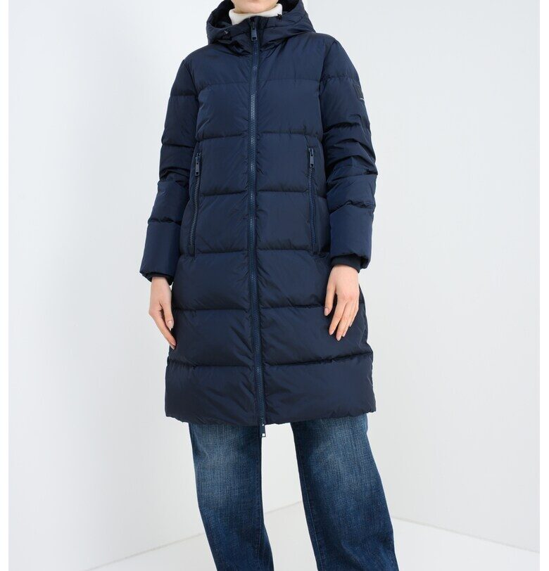 Дълго зимно яке с пухена вата - Ултрамарин синьо ARMANI EXCHANGE