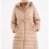 Дълго зимно яке с цип - Камел CALVIN KLEIN