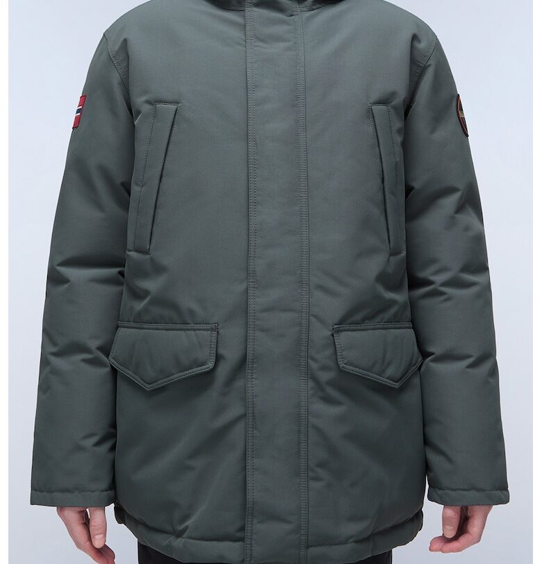 Дълго непромокаемо яке Cornier с вата - Въглен сиво Napapijri