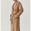 Дълго палто с вълна и колан - Карамел Tatuum