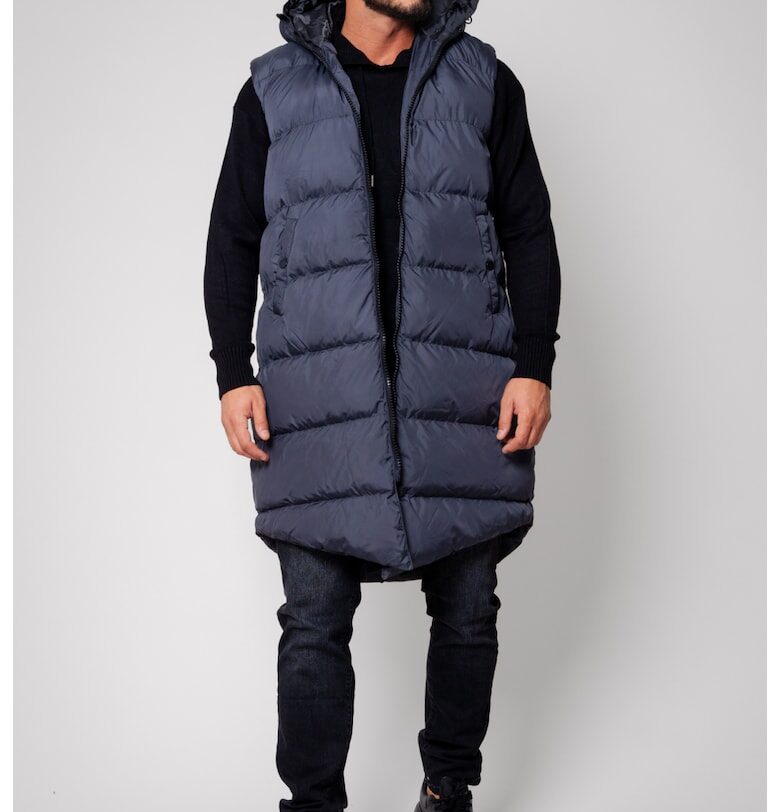 Дълъг елек с цип Navy 14668 - Сив uFIT