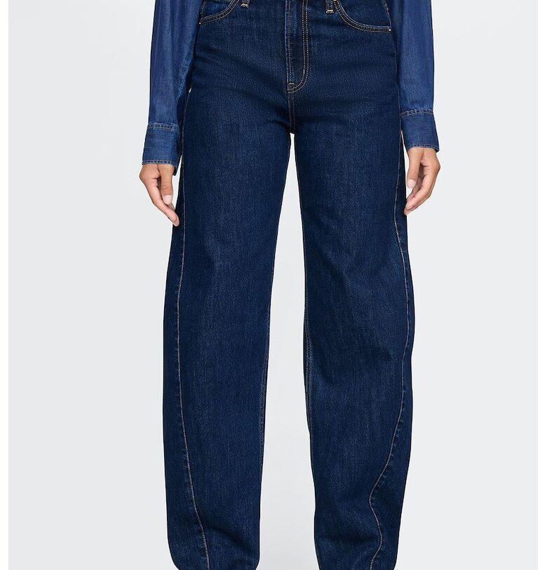 Дънки Barrel с висока талия - Тъмносин GAP