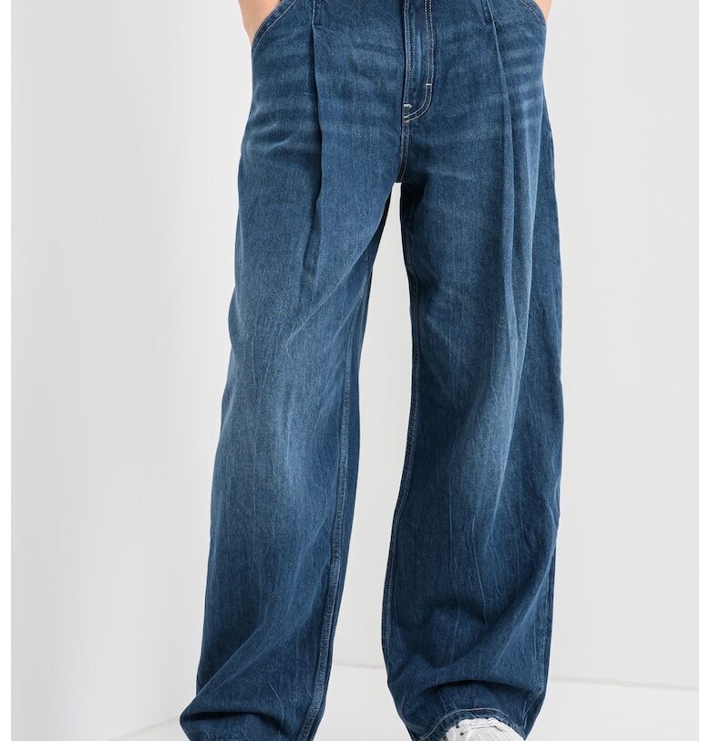 Дънки Boyfriend с лиосел - Петролно синьо BOSS