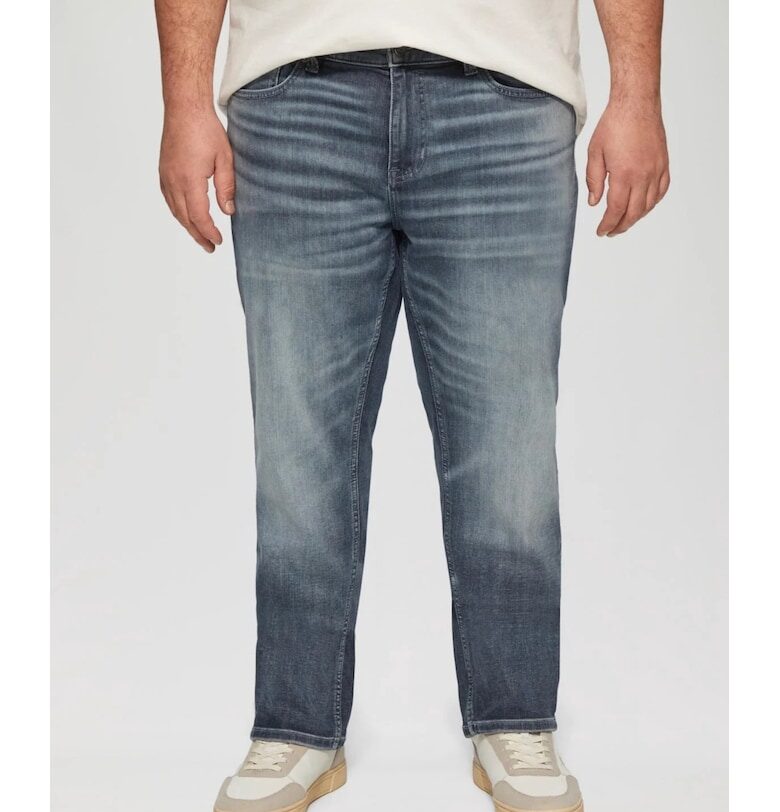 Дънки Casby плюс размер със захабен ефект - Син sOliver