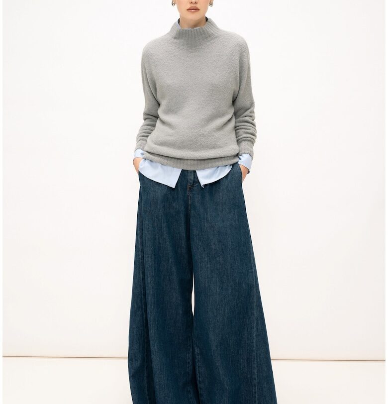 Дънки Elowen Ultra с широк крачол - Син меланж Marc Ellis