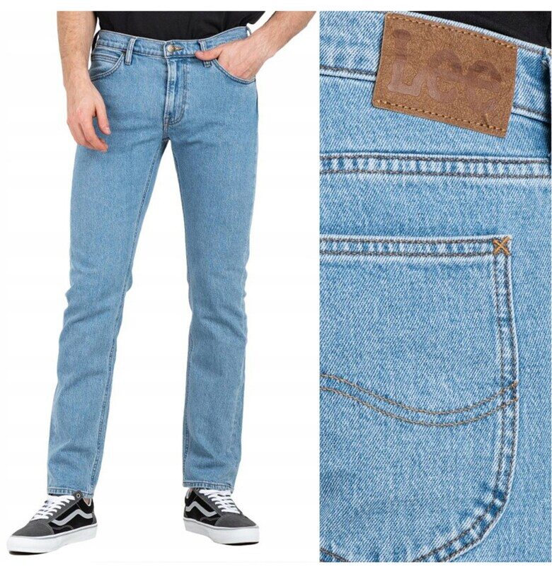 Дънки Lee  W30 L30 - права кройка - закопчаване с цип - океанско синьо Daren