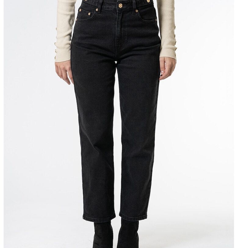 Дънки Mom с висока талия - Черен Hermosa