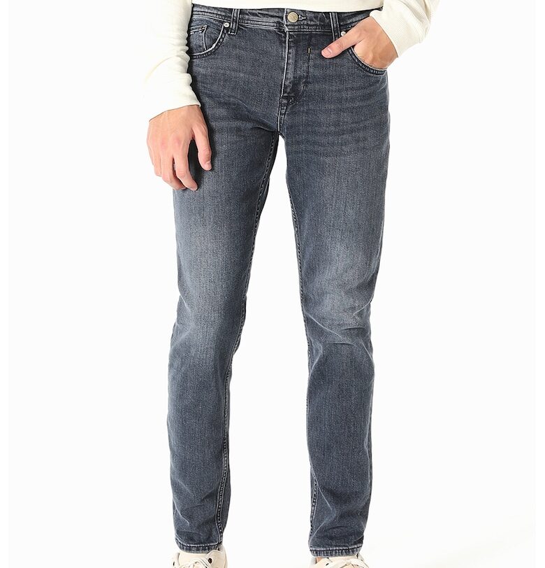 Дънки по тялото Danny със захабен ефект - Въглен сиво COLINS