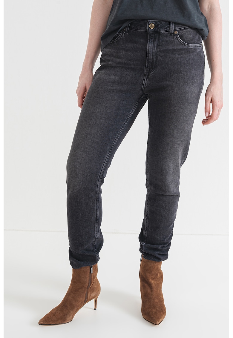 Дънки с висока талия - Избеляло черно Pepe Jeans London