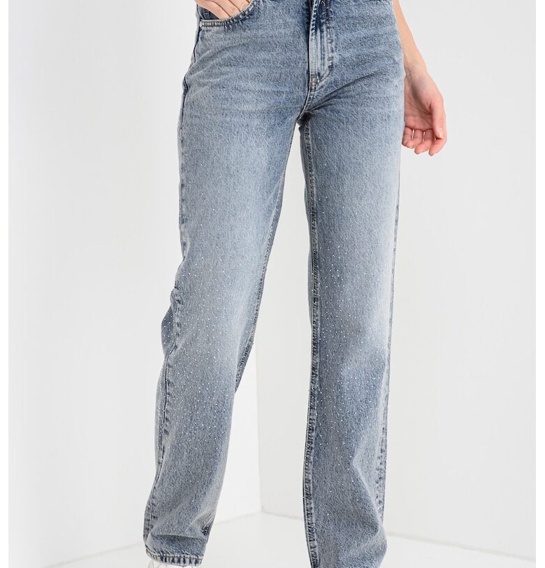 Дънки с декоративни камъни Gilissi - Петролно синьо HUGO