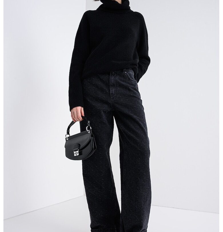 Дънки с миди талия и навит подгъв - Антрацитно сиво HUGO