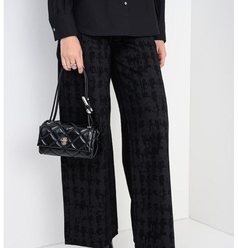 Дънки с принт - Черен/Избеляло черно Karl Lagerfeld