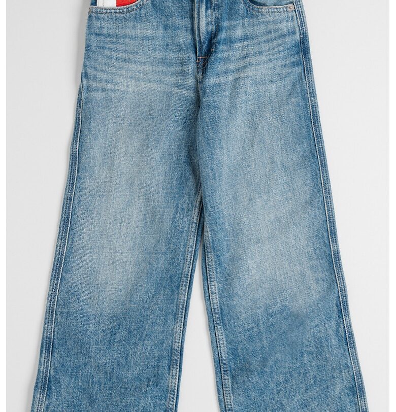 Дънки с широк крачол и захабен ефект - Син Tommy Hilfiger