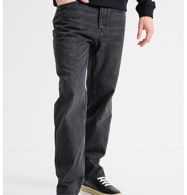 Дънки със свободна кройка - Меланж тъмно сиво HUGO