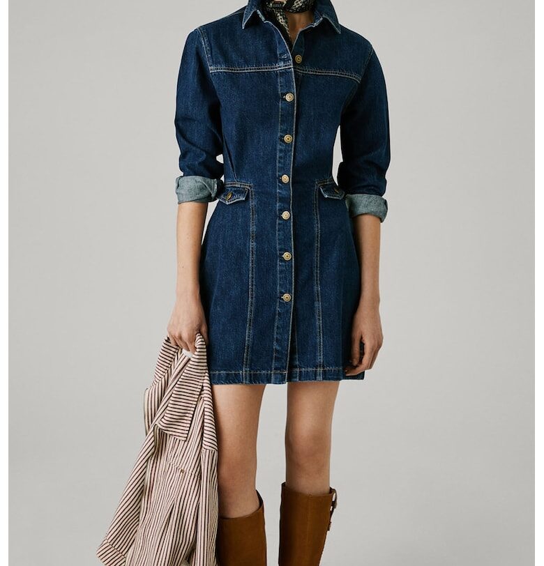 Дънкова рокля с копчета Pepe Jeans London