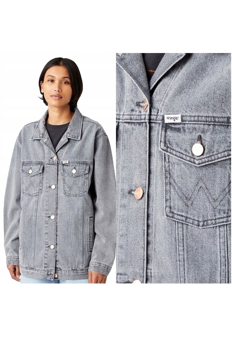 Дънково яке - Heritage яке - стандартна кройка - закопчаване: копчета - състав на материала: 100% памук - брой джобове: 4 - XL - сиво - 1 брой Wrangler