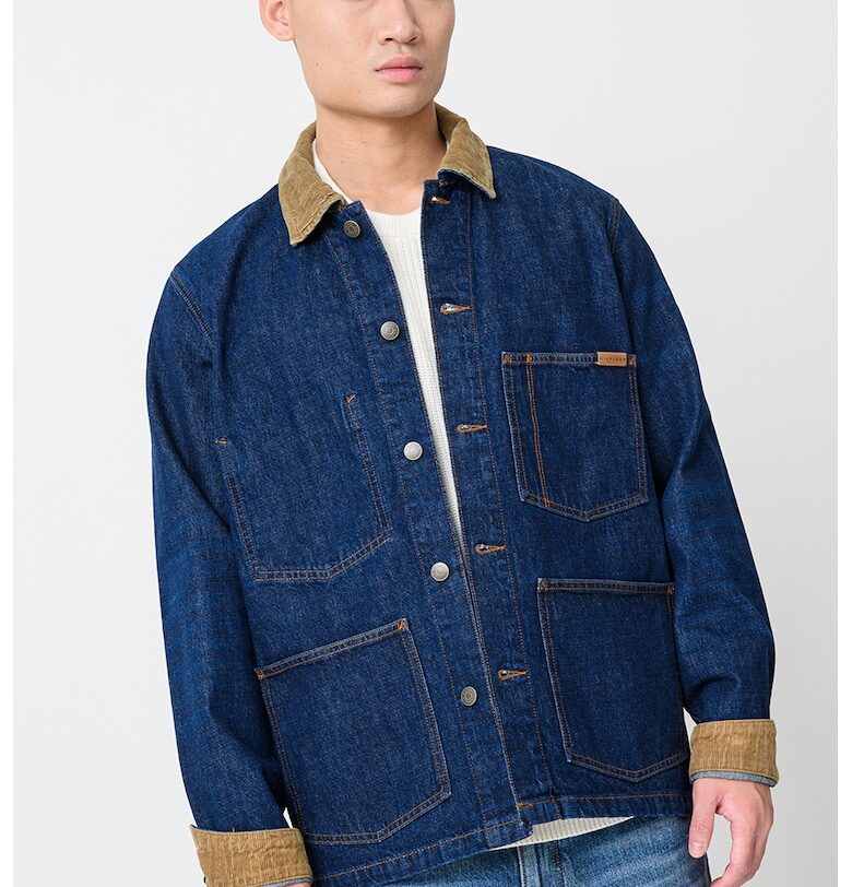 Дънково яке с джинсова яка - Тъмносин/Светлокафяв Tommy Hilfiger