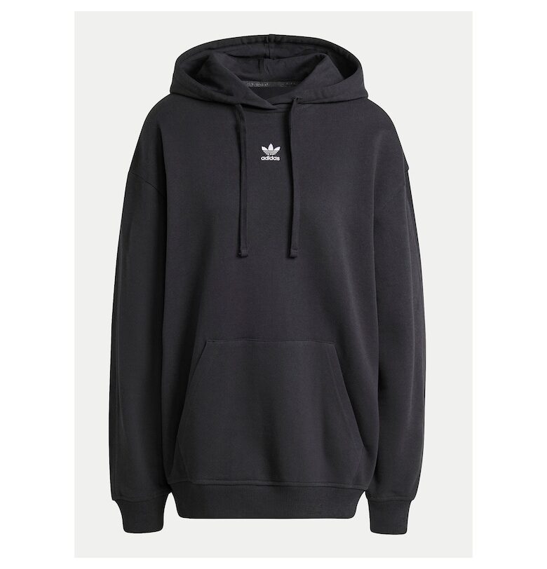 Едноцветен суичър с паднали ръкави adidas