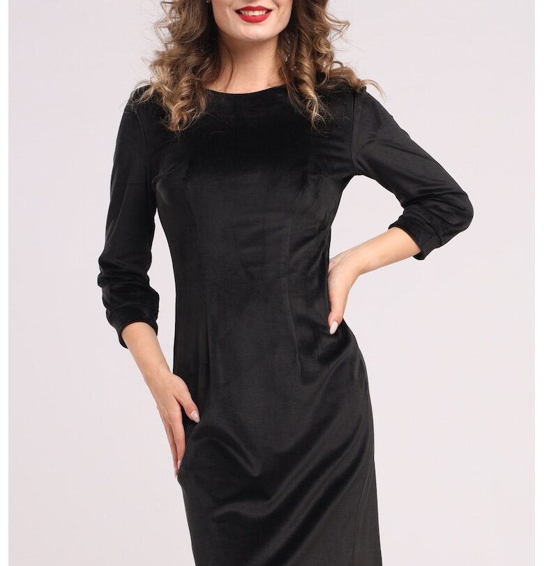 Едноцветна рокля с дълги ръкави CAMISSI