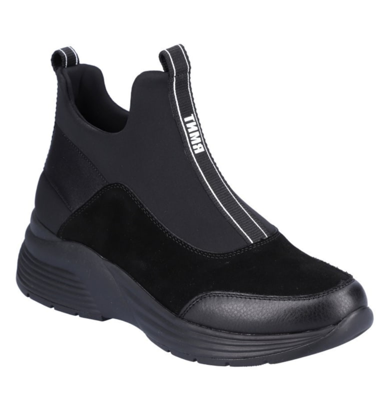 Ежедневни боти - дамски -  D6670-03 черни - екологична кожа Remonte