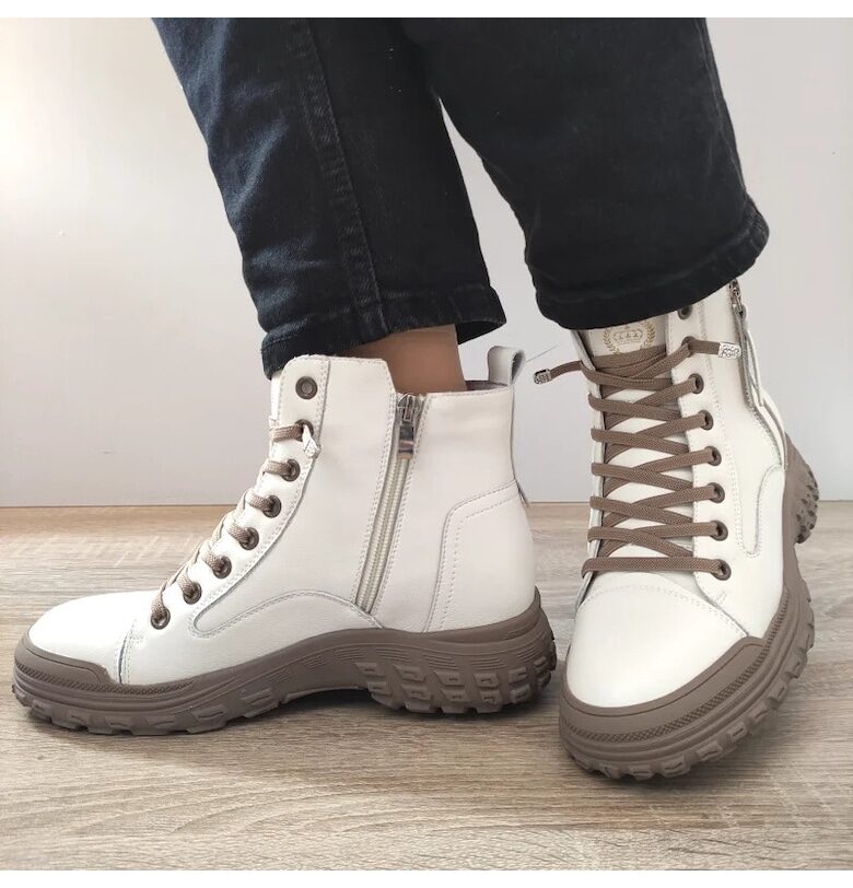 Ежедневни дамски боти  A292 Off White (Grey) - Off White FRANCO GERARDO