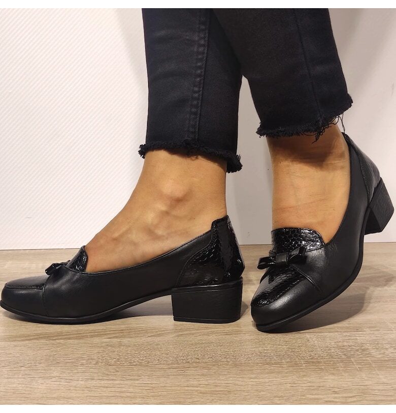 Ежедневни дамски обувки  118948 Black + Croco - Черно + Croco Nicolis