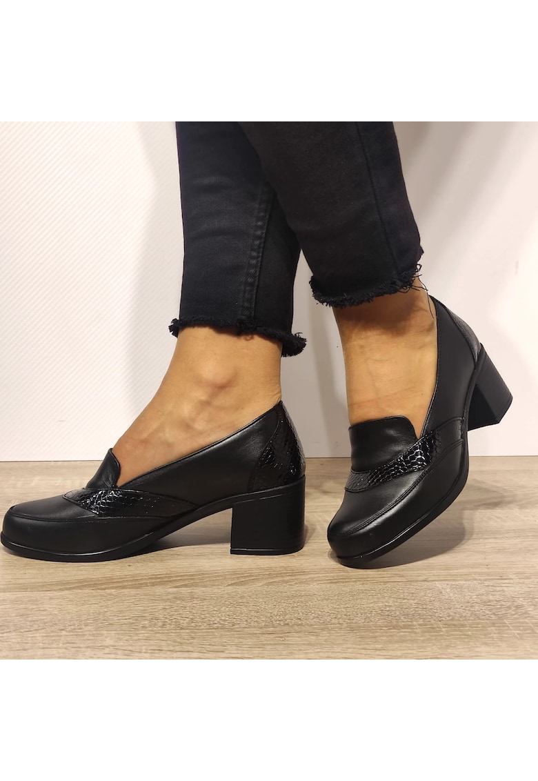 Ежедневни дамски обувки 125394 Black + Croco - Черни Nicolis